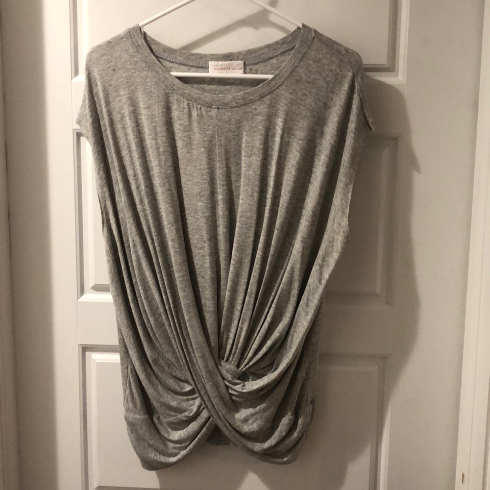 Grey wrap top